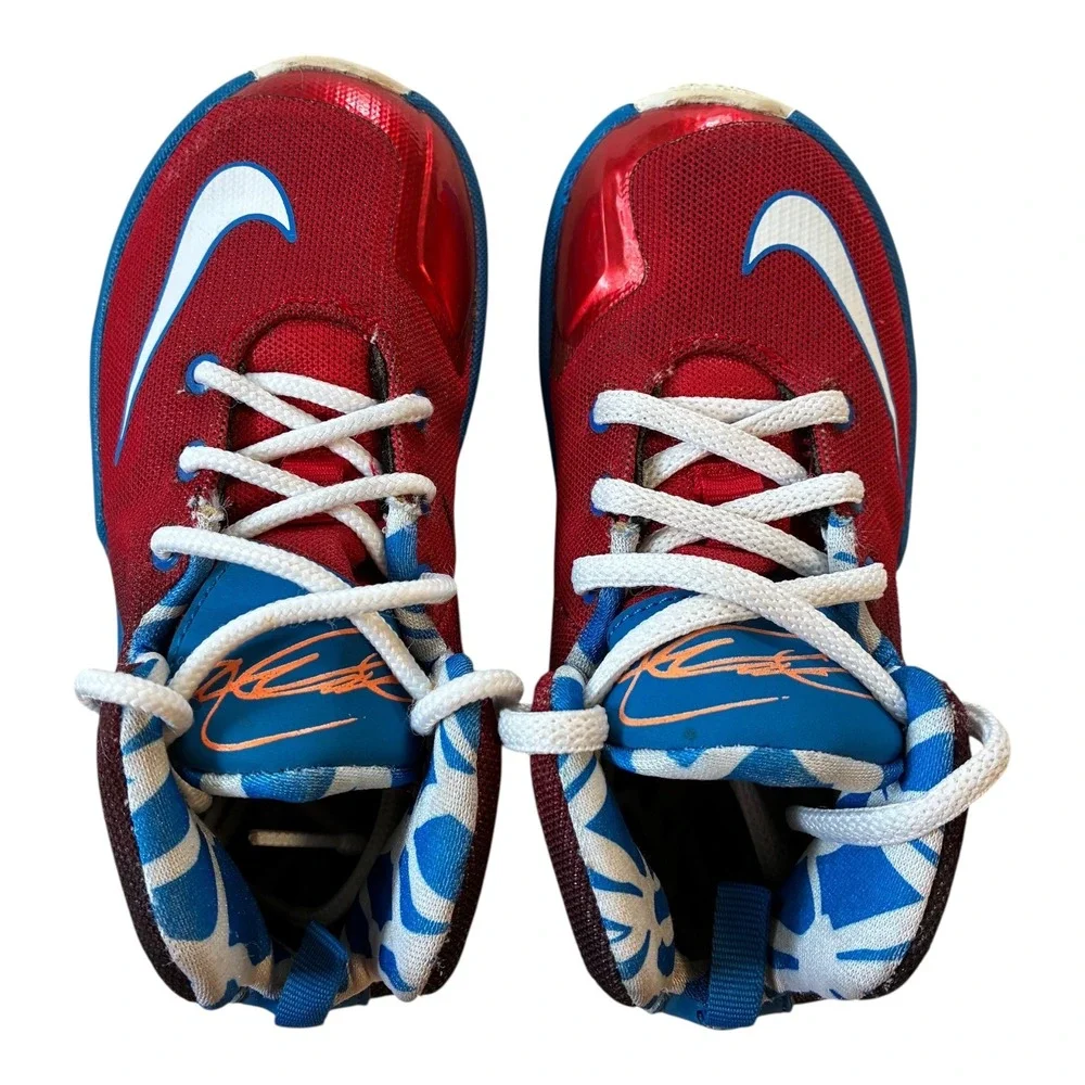 Nike LeBron Witness Basketball Shoes Kids‎ Size 8C Red Blue White Sneakers